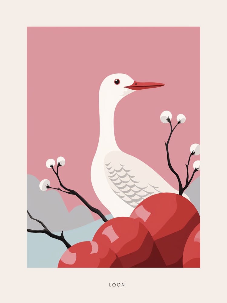 Minimalist Loon Bird Poster