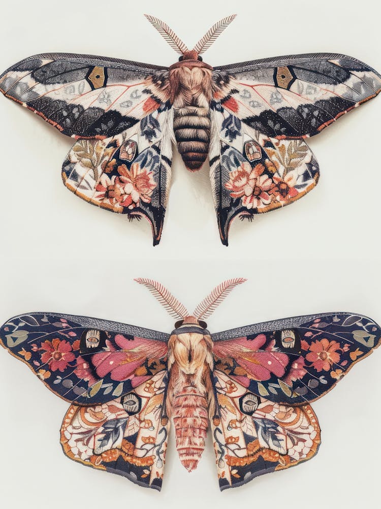 Shimmering Butterflies William Morris Style 4