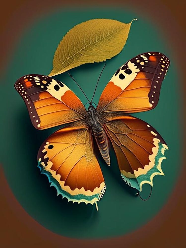 Comma Butterfly Retro Illustration 1