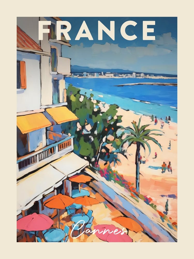 Cannes France 5 Fauvist Painting  Travel Poster