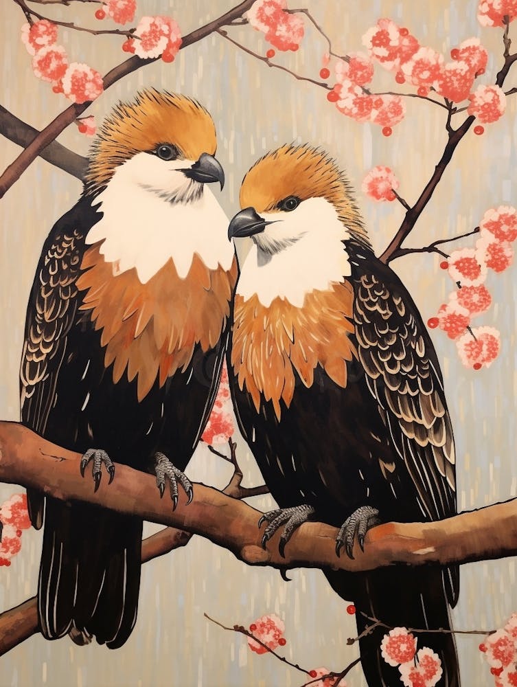 Art Nouveau Birds Poster Crested Caracara 3