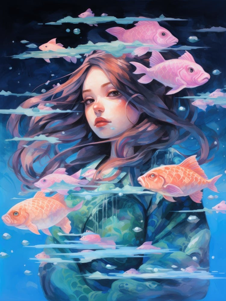 Girl With Fishes 1