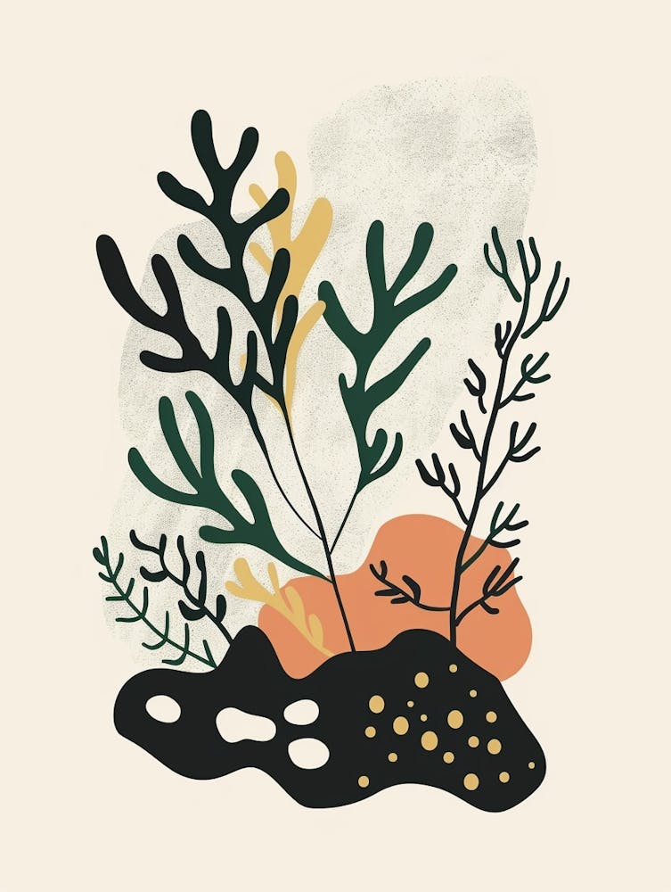 Moospflanze Minimalistische Illustration 7