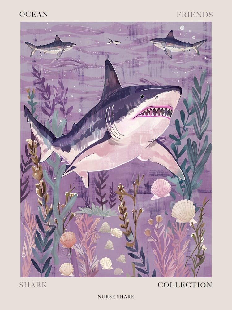 Requin-nourrice violet Illustration 2 - Affiche