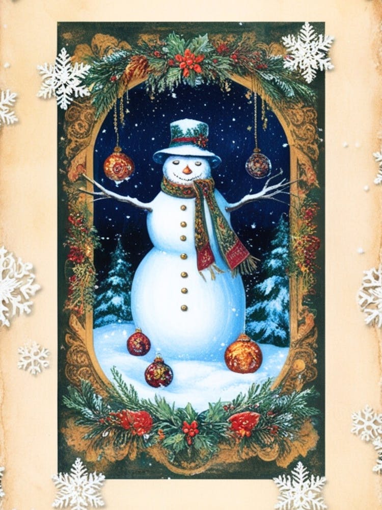 William Morris Christmas Snowman 2