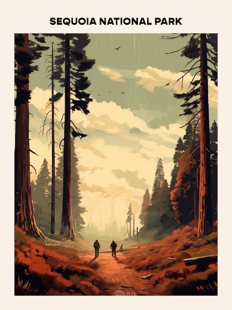 Sequoia National Park 2 Midcentury Travel Poster