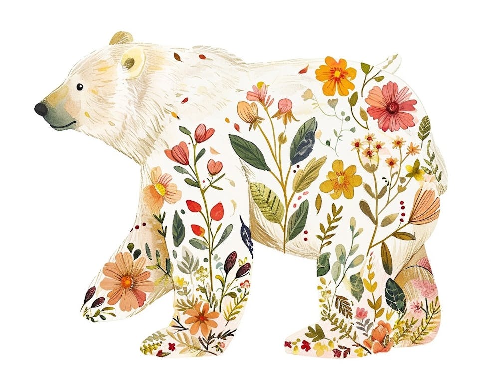 Little Floral Polar Bear 3