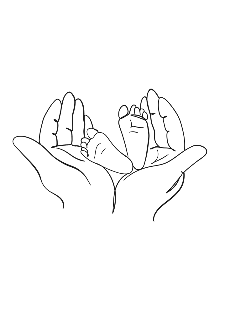 Baby'S Feet In Hands Mothers day