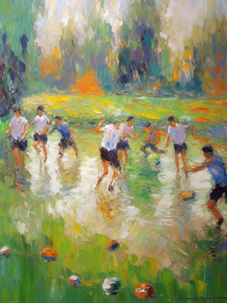 Football Soccer In The Style Of Monet 3