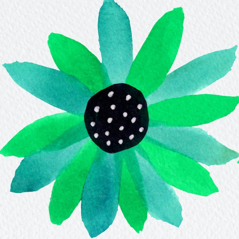 Floral Polka Dot Center Turquoise