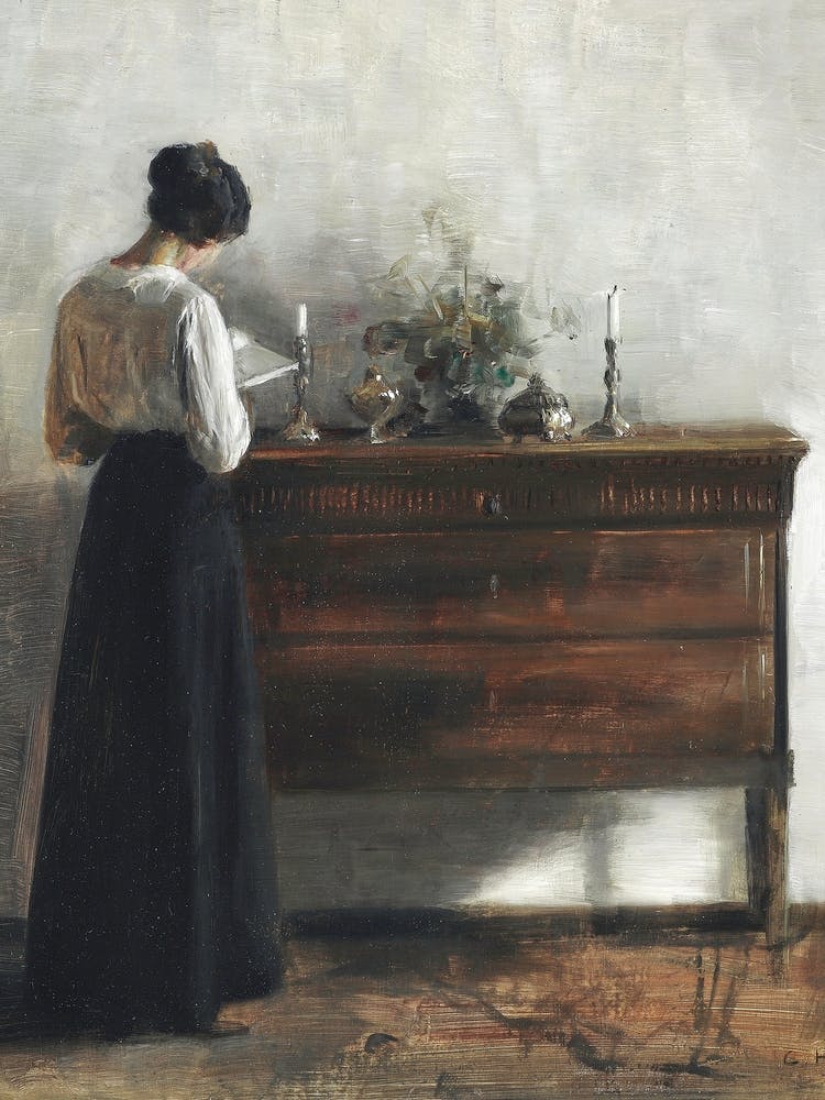 Portrait Woman Reading Carl Holsoe