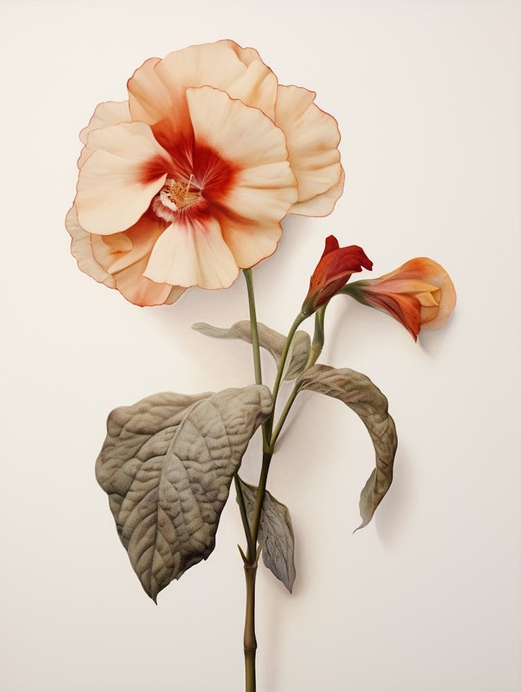 Pressed Flower Botanical Art Impatiens