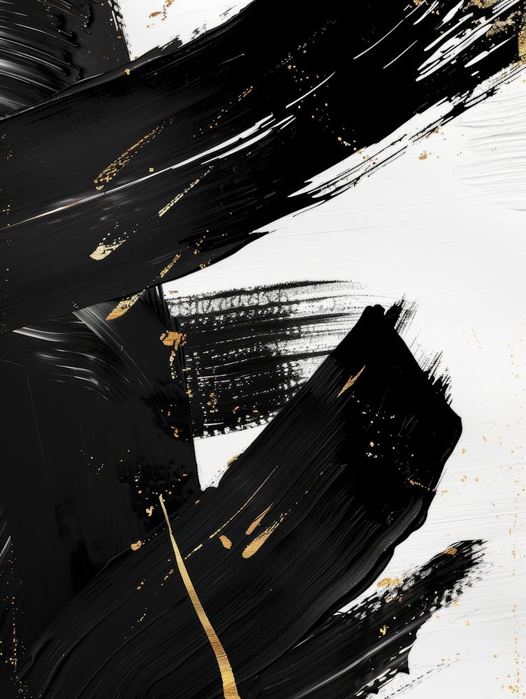 Black And Gold Abstract Painting 17