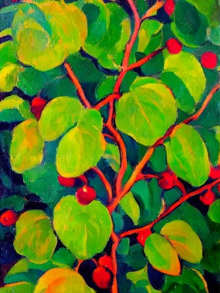 Baie de Salal 2 Fruit Peinture Vibrante Inspirée de Matisse Fruit