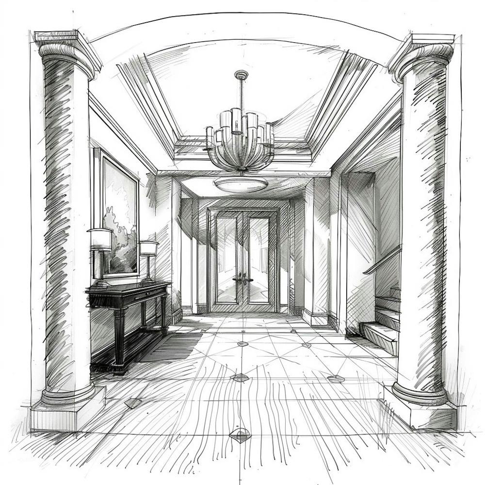 Sketch Of A Hallway