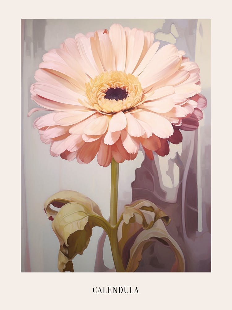 Floral Illustration Calendula 2 Poster