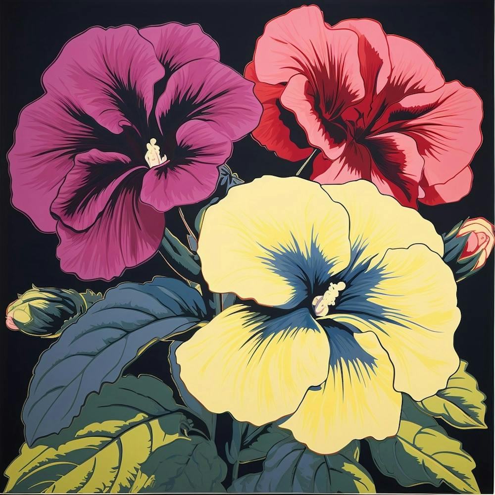 Petunia 1 Pop Art Illustration Square