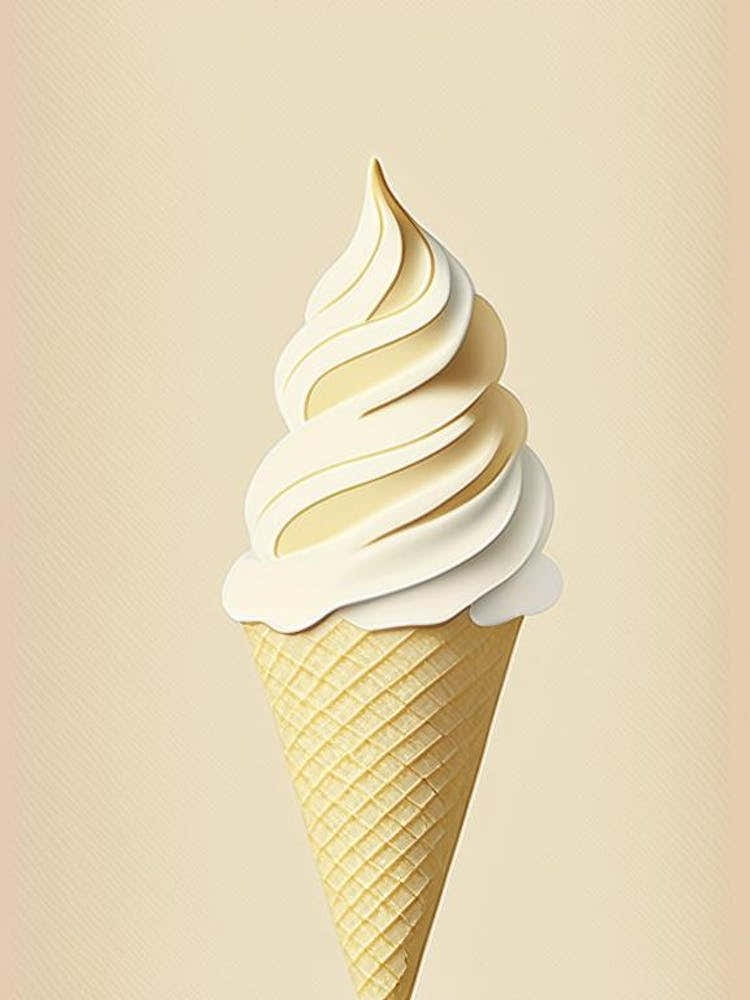 Ice Cream Dessert Retro Minimal Flower