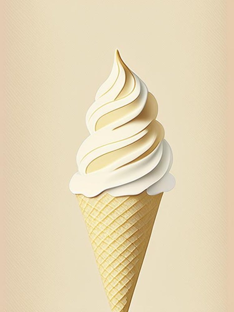 Ice Cream Dessert Retro Minimal Flower