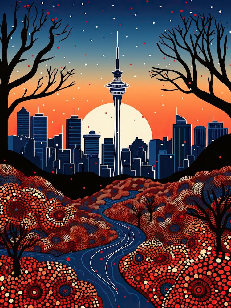 Auckland, Illustration In The Style Of Pop Art 1