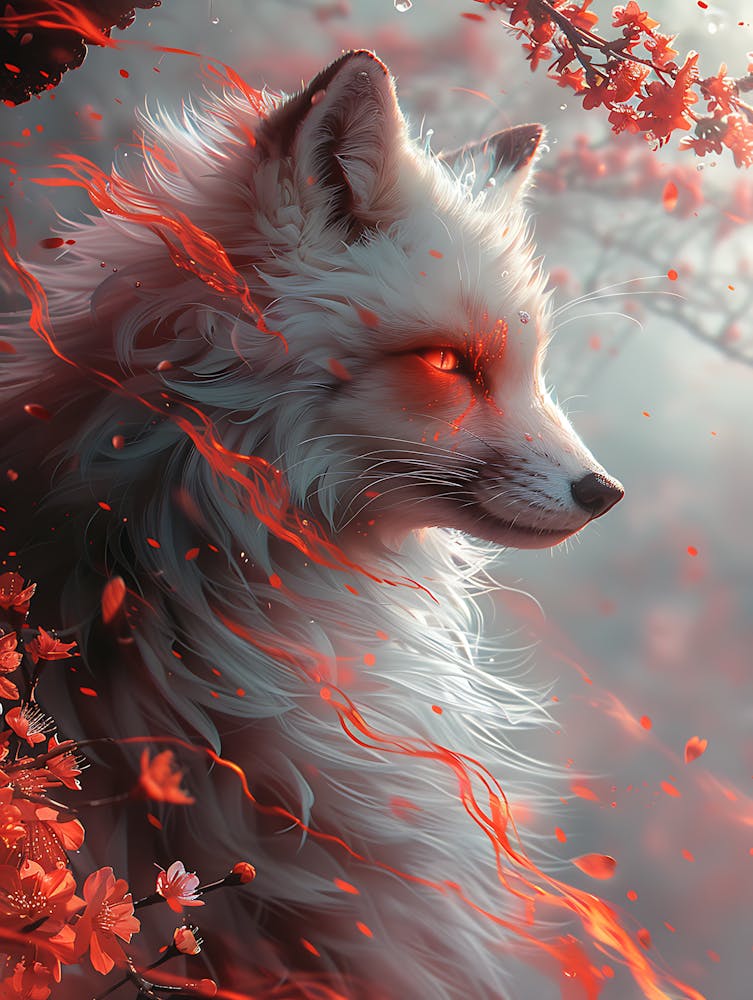 Beautiful Fantasy White Fox 9