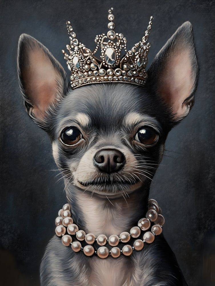 Chihuahua In Crown And Pearls 4