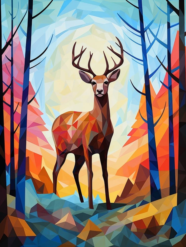 Deer Abstract Pop Art 2