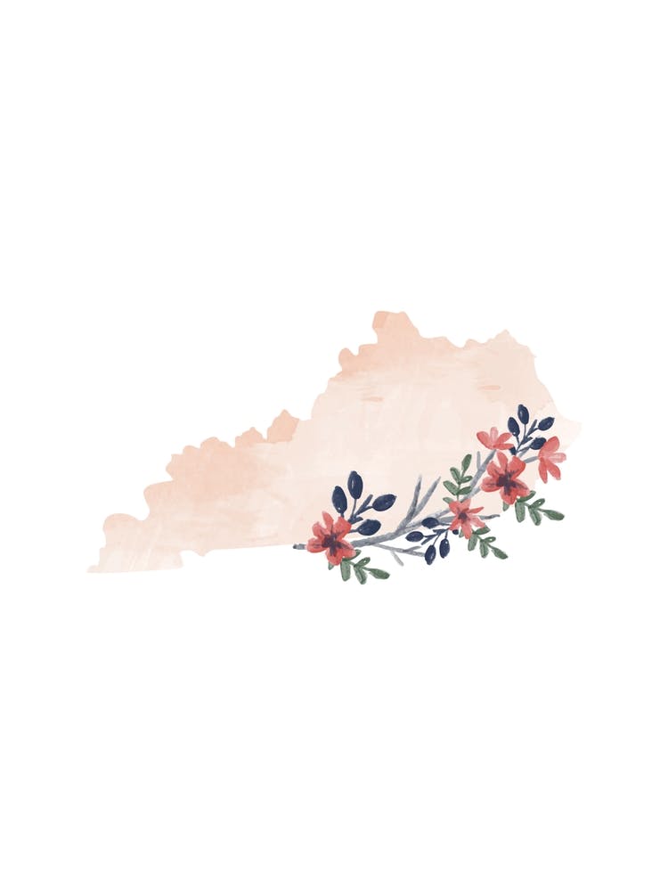 Kentucky Watercolor Floral State