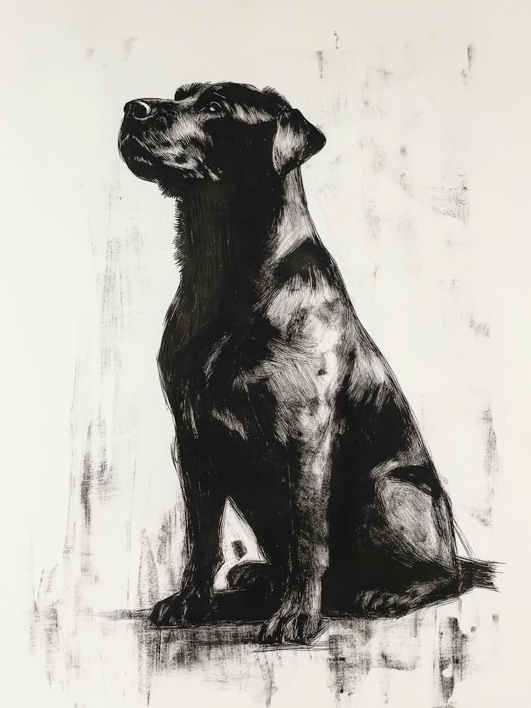 Drawing Of A Rottweiler Sitting