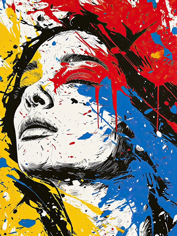 Woman With Paint Splatters, Pop Art