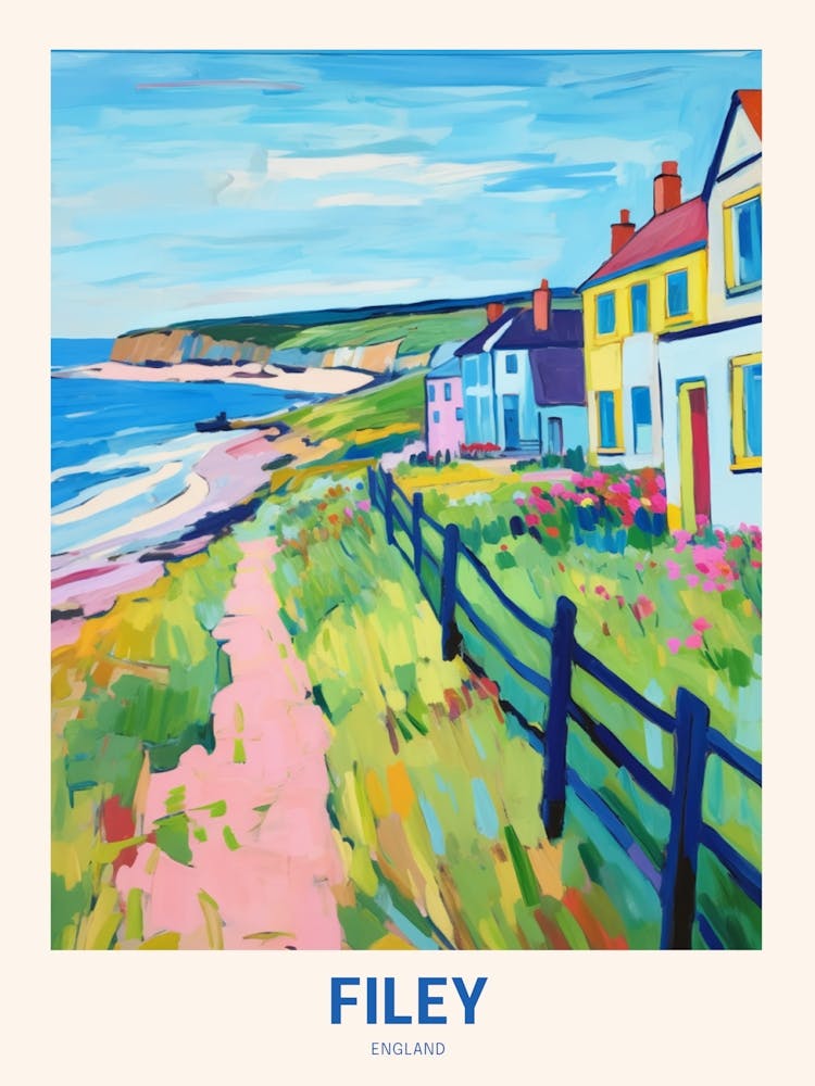 Filey England 4 Uk Travel Poster
