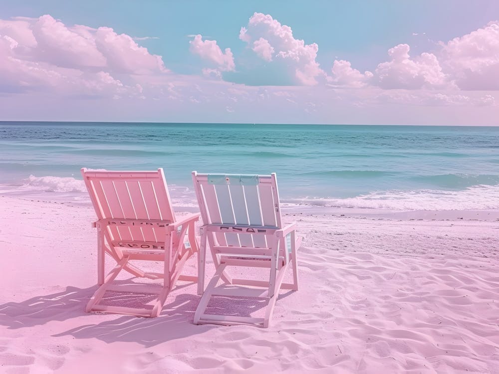 Pink Chairs On The Beach