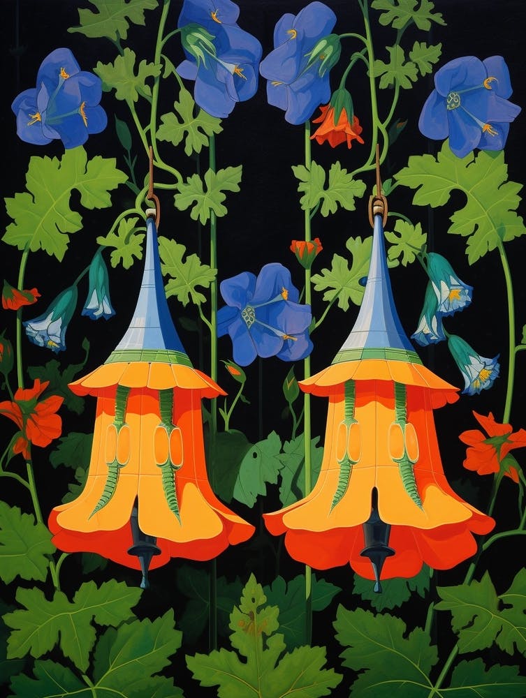 Flower Motif Painting Canterbury Bells 2