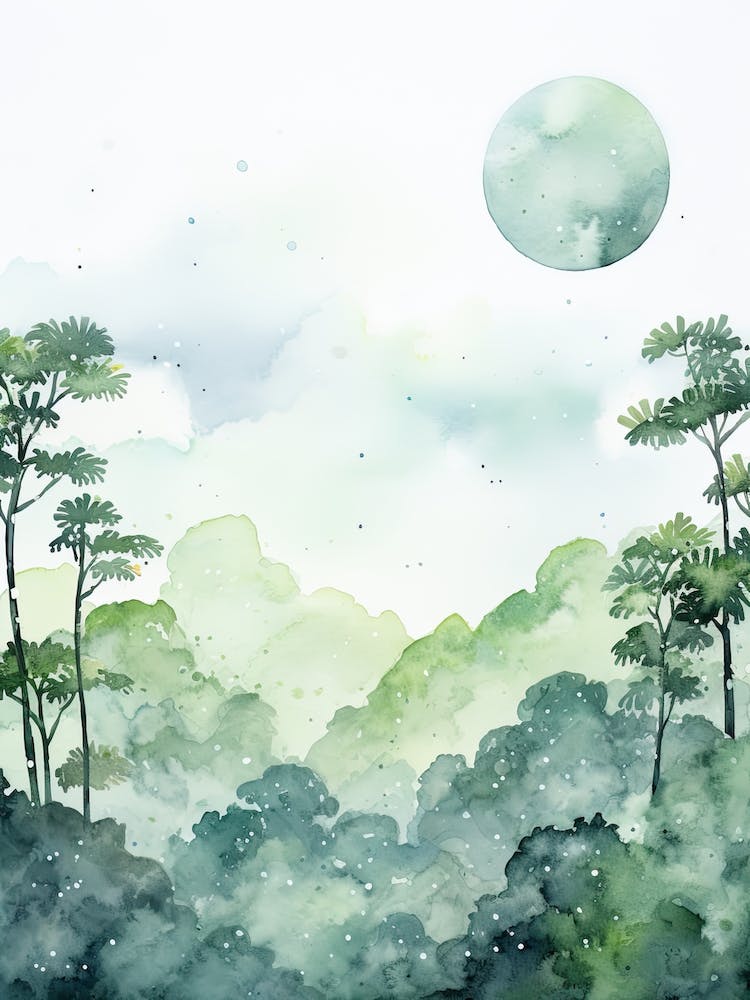 Watercolour Of Monteverde Cloud Forest   Costa Rica 2