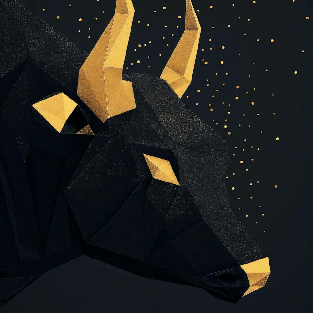 Golden Black Bull Zodiac