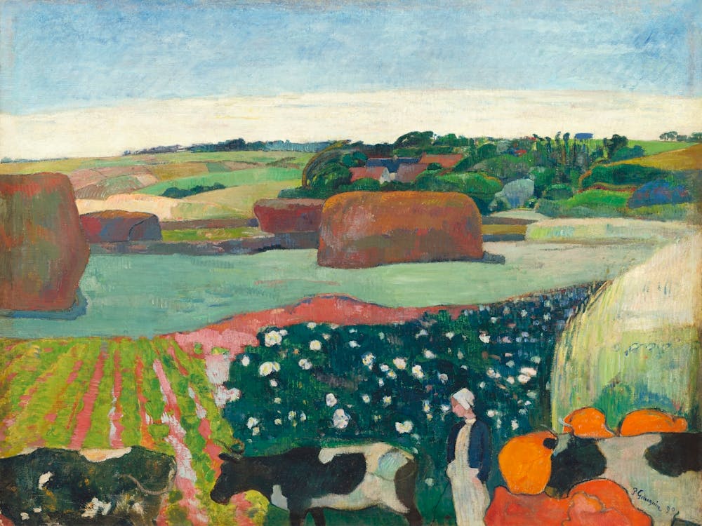 Haystacks In Brittany (1890), Paul Gauguin