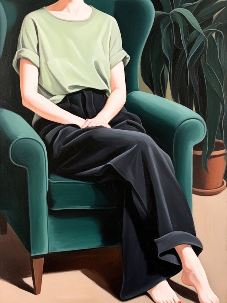 Woman Sitting In A Chair