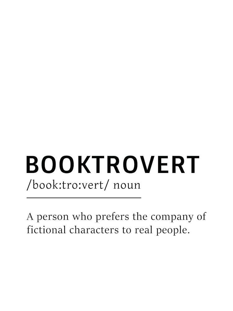 Affiche Définition Booktrovert - Dictionnaire