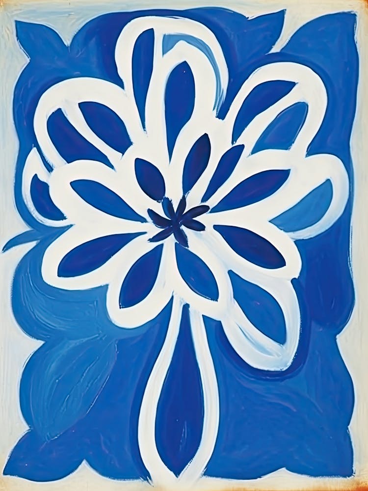 Blue Flower Matisse Style