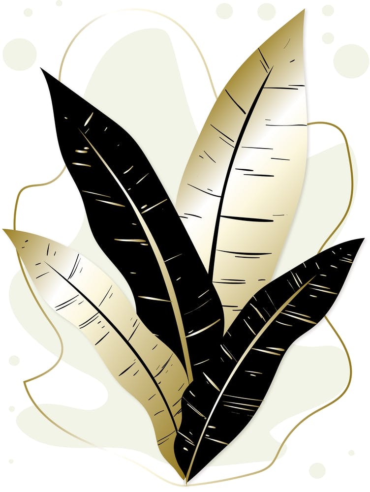 Black and Gold Botanical 1