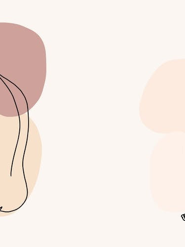 Minimal Line Art Sitting Beautiful Woman 