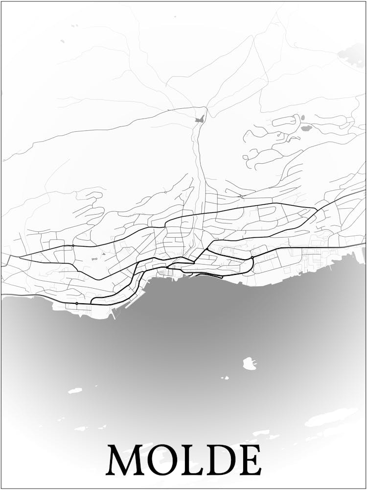 Molde, Møre Og Romsdal, Norway Greyscale