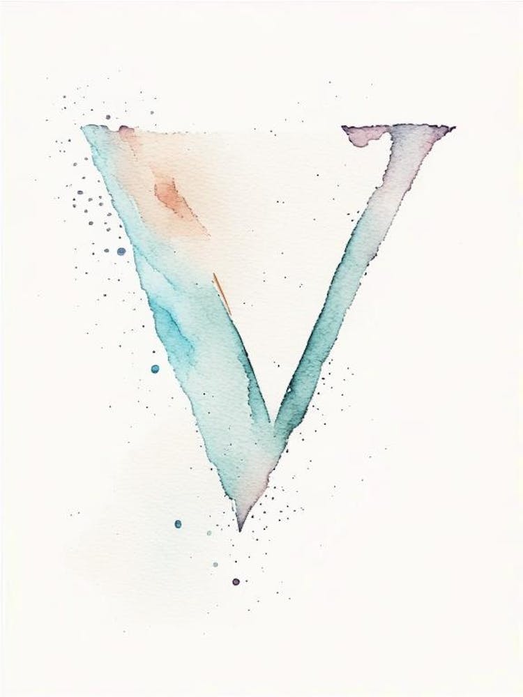 V  For Vegetables, Letter, Alphabet Minimalist Watercolour 3