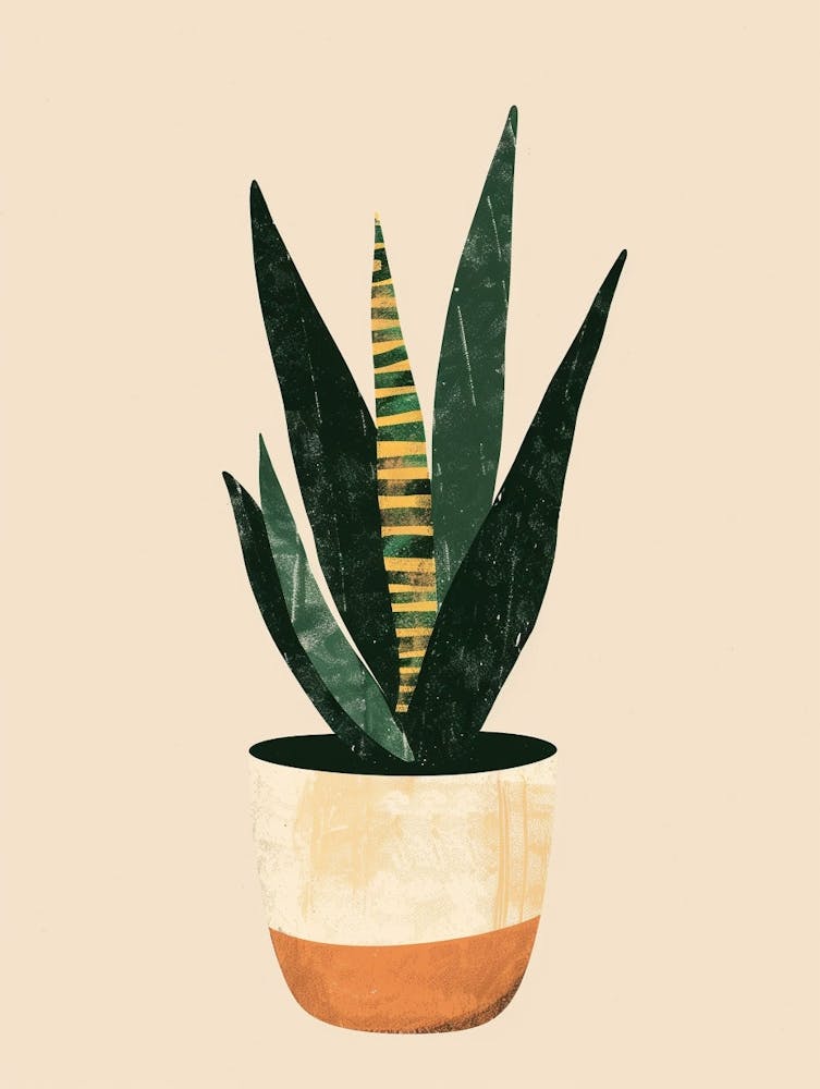 Snake Plant Minimalist Illustration 1
