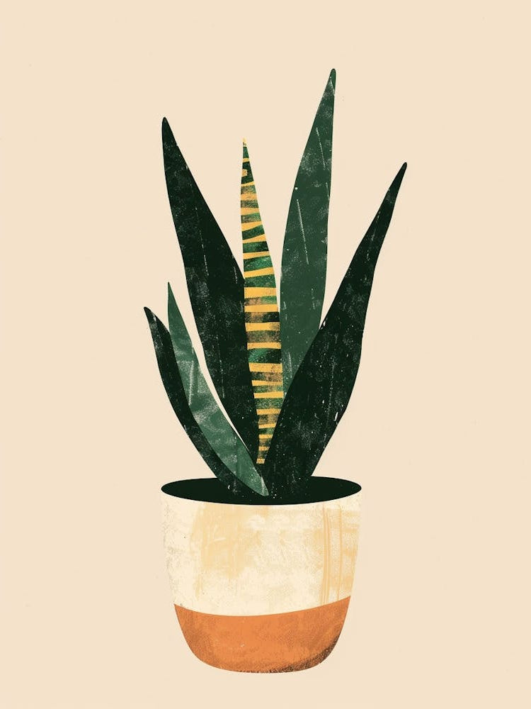 Snake Plant Minimalist Illustration 1