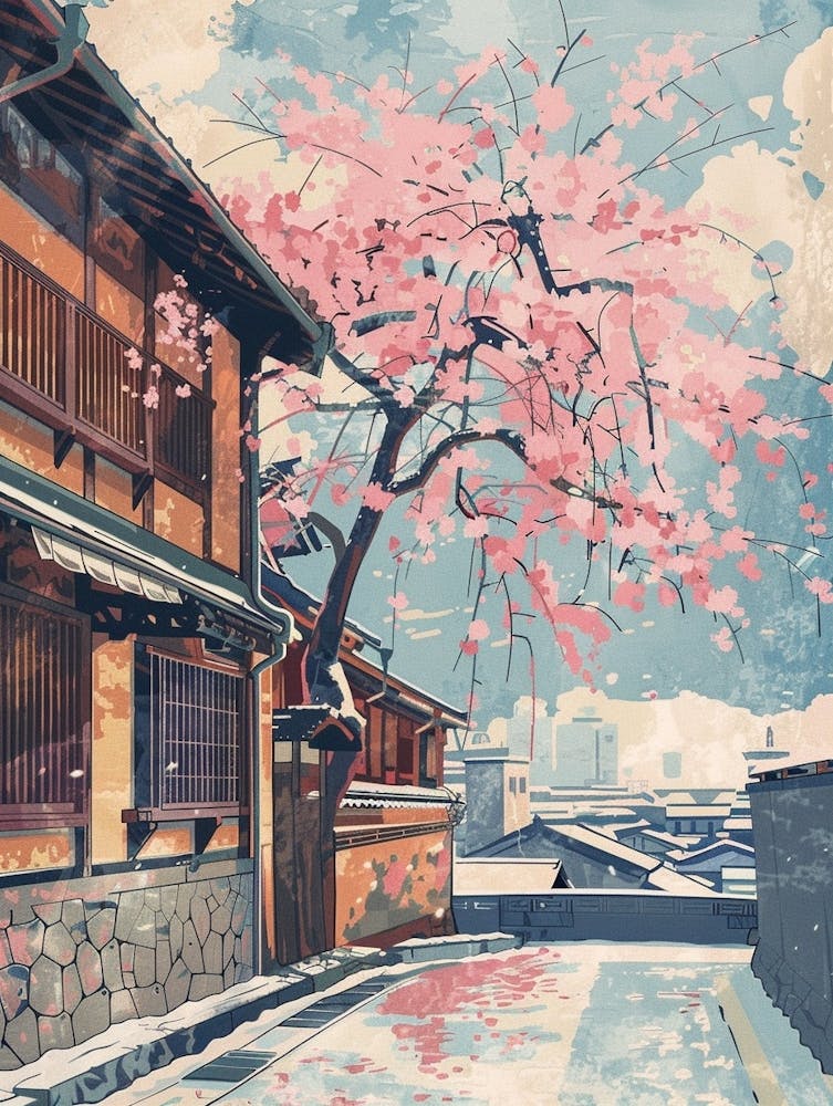 Nagoya Japan 1 Retro Illustration