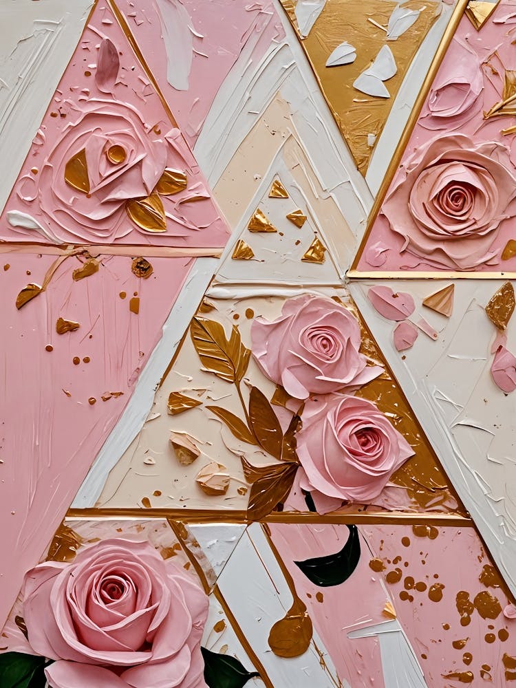 Pink Rose Triangles no2