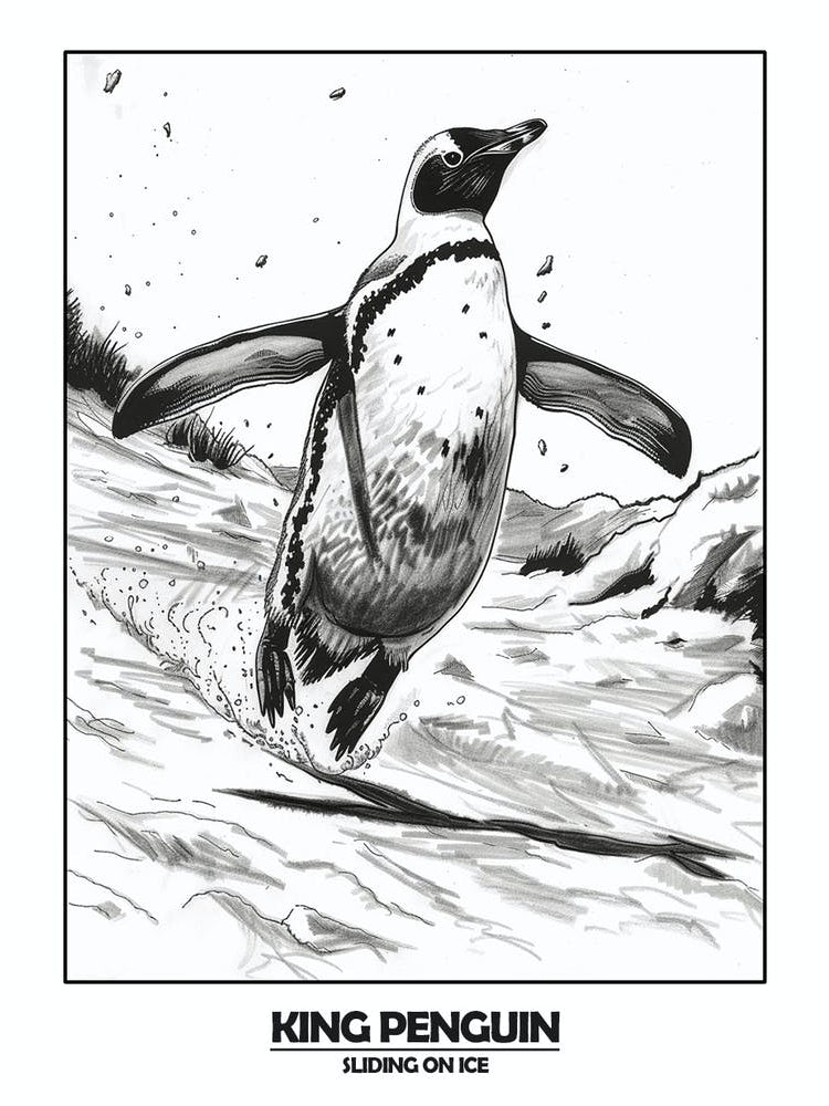 Penguin Sliding On Ice Poster 7