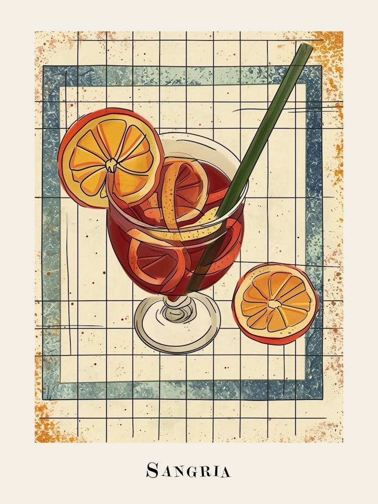 Sangria Watercolour Poster 1