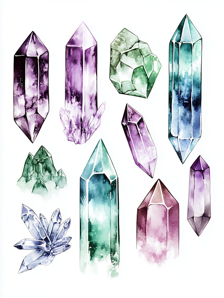Watercolor Crystals
